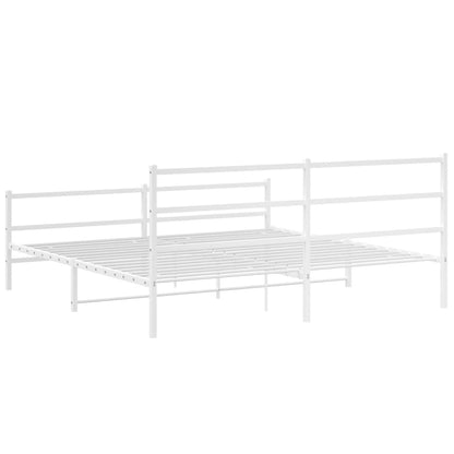 Giroletto con Testiera e Pediera Metallo Bianco 183x213 cm | homemem39