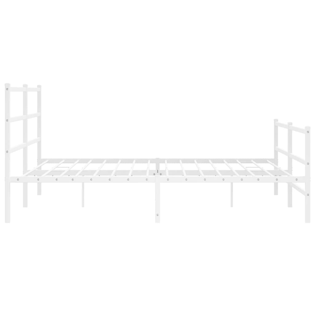 Giroletto con Testiera e Pediera Metallo Bianco 200x200 cm