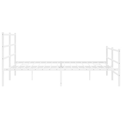 Giroletto con Testiera e Pediera Metallo Bianco 200x200 cm