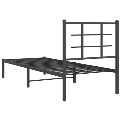Giroletto con Testiera in Metallo Nero 75x190 cm