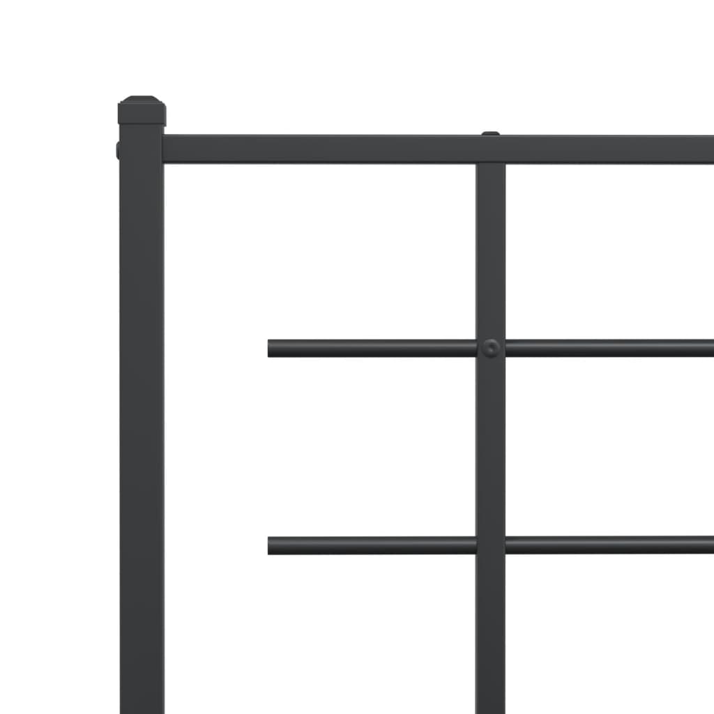 Giroletto con Testiera in Metallo Nero 75x190 cm