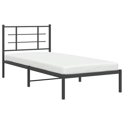Giroletto con Testiera in Metallo Nero 90x190 cm