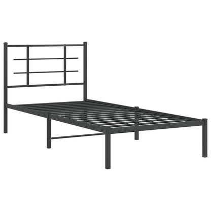 Giroletto con Testiera in Metallo Nero 90x200 cm | homemem39