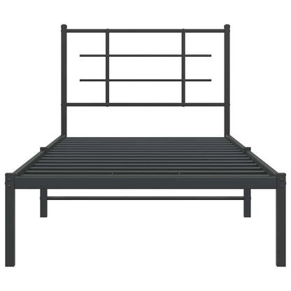 Giroletto con Testiera in Metallo Nero 90x200 cm | homemem39