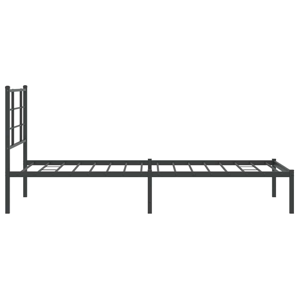 Giroletto con Testiera in Metallo Nero 90x200 cm | homemem39