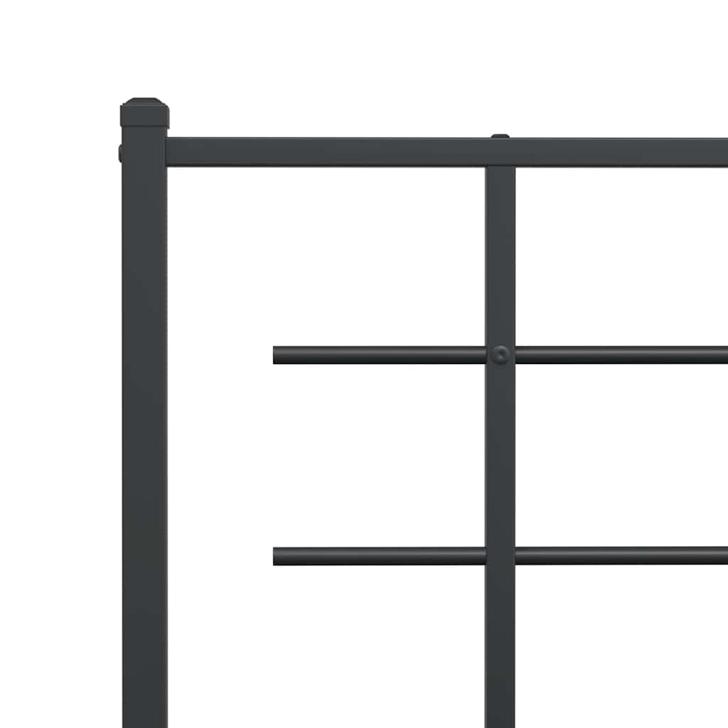 Giroletto con Testiera in Metallo Nero 90x200 cm | homemem39