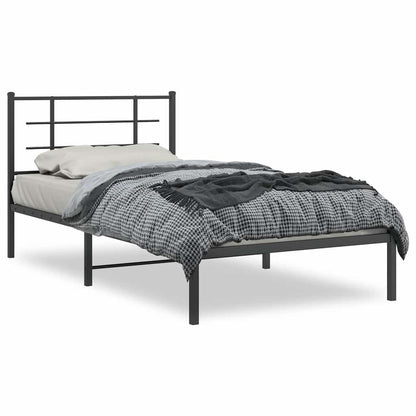 Giroletto con Testiera Metallo Nero 100x200 cm | homemem39