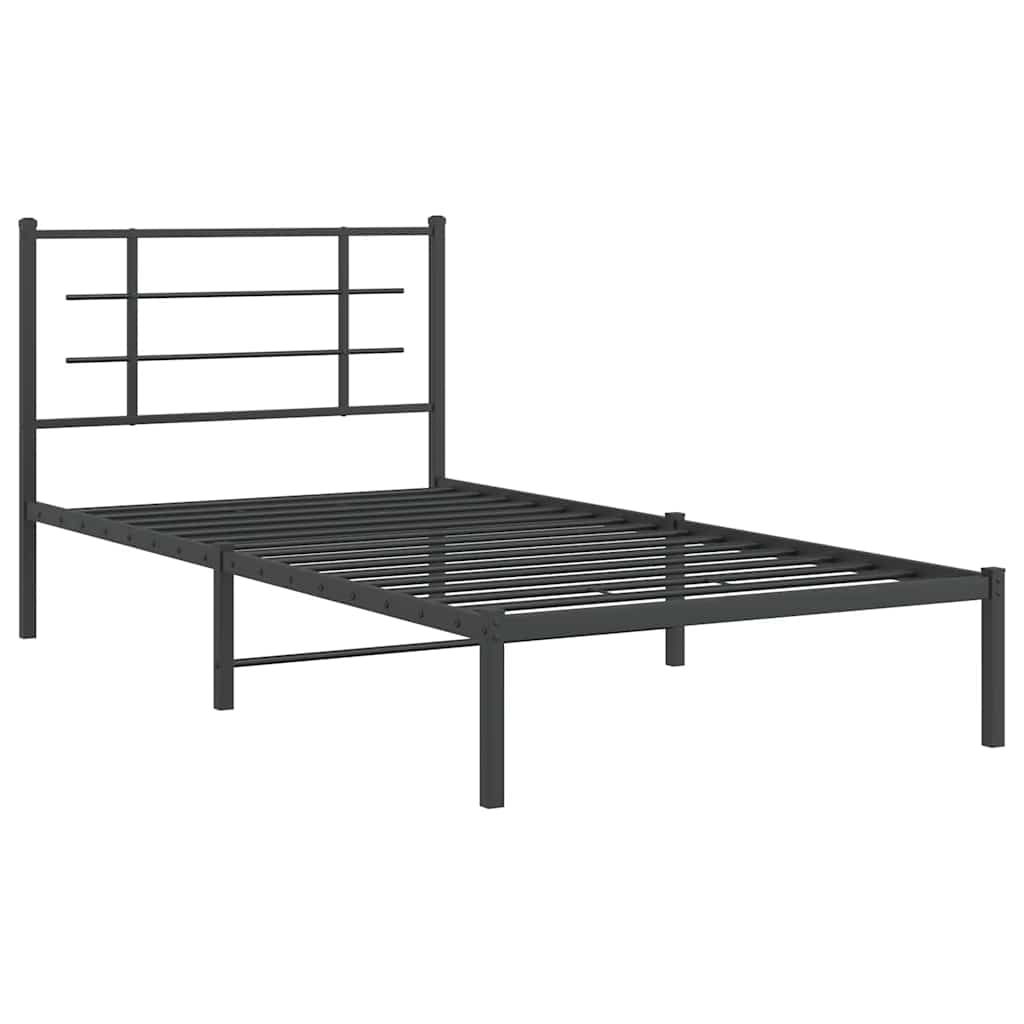 Giroletto con Testiera Metallo Nero 100x200 cm | homemem39
