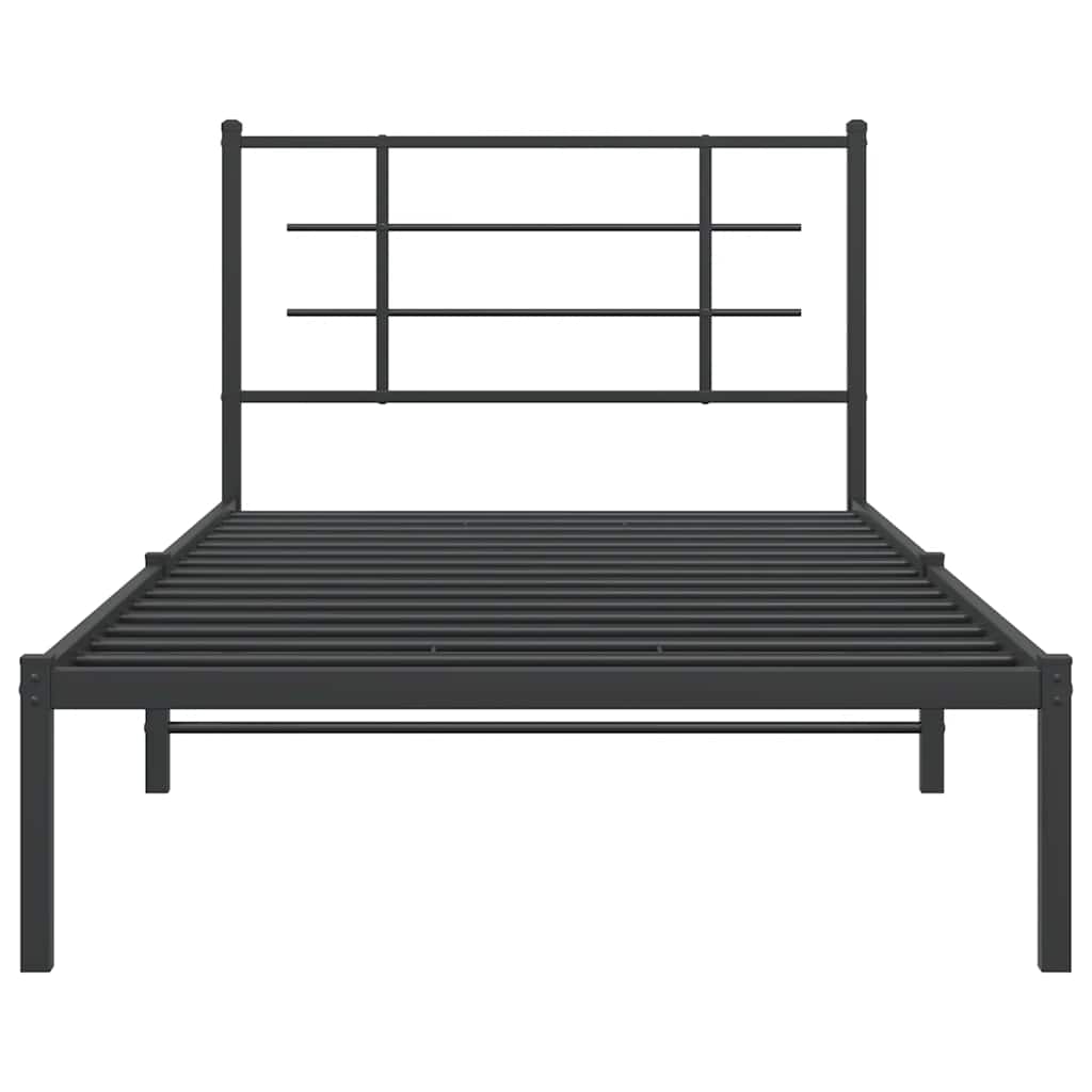 Giroletto con Testiera Metallo Nero 100x200 cm | homemem39