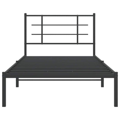 Giroletto con Testiera Metallo Nero 100x200 cm | homemem39