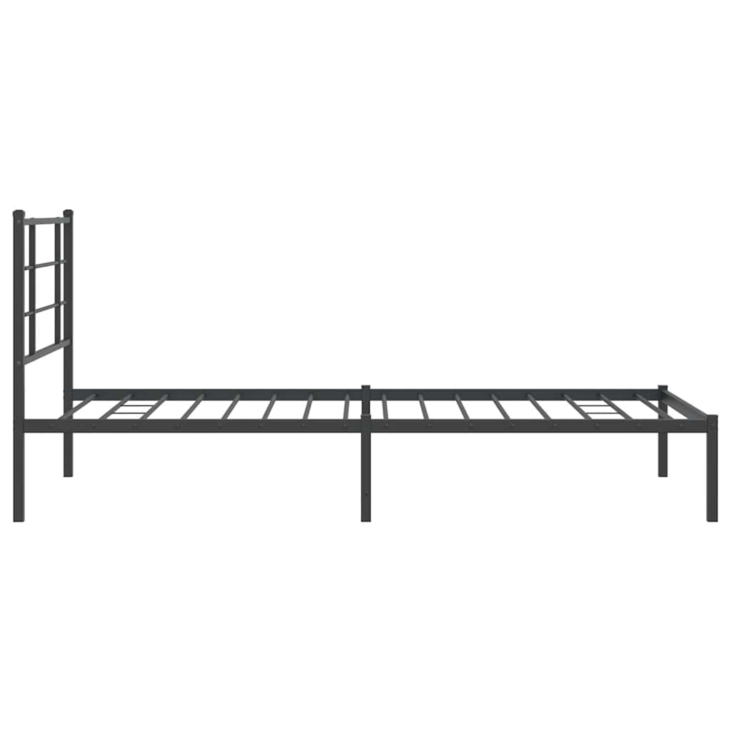 Giroletto con Testiera Metallo Nero 100x200 cm | homemem39