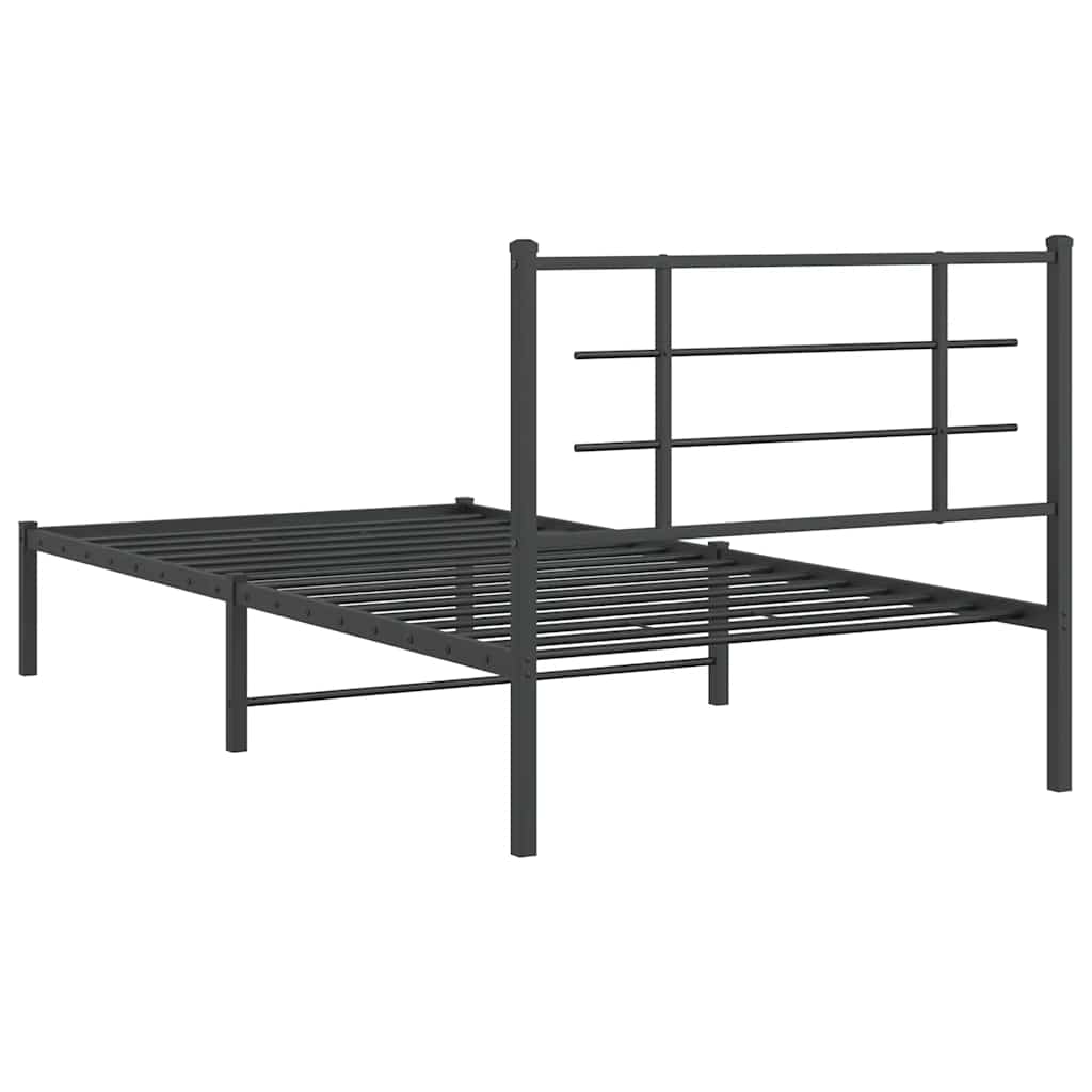 Giroletto con Testiera Metallo Nero 100x200 cm | homemem39