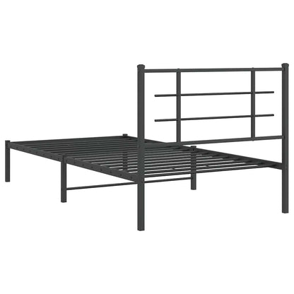 Giroletto con Testiera Metallo Nero 100x200 cm | homemem39