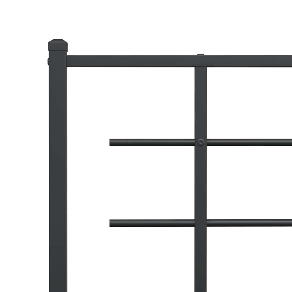 Giroletto con Testiera Metallo Nero 100x200 cm | homemem39