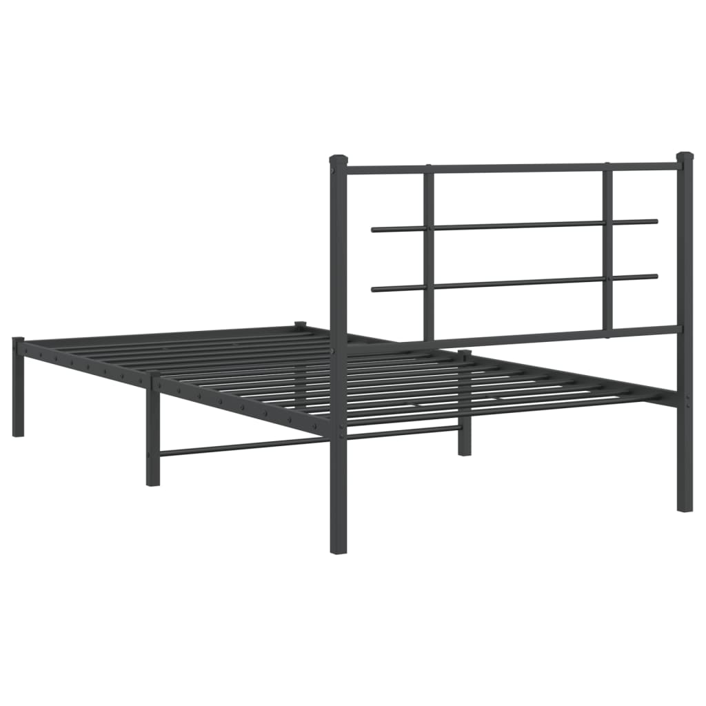 Giroletto con Testiera in Metallo Nero 107x203 cm