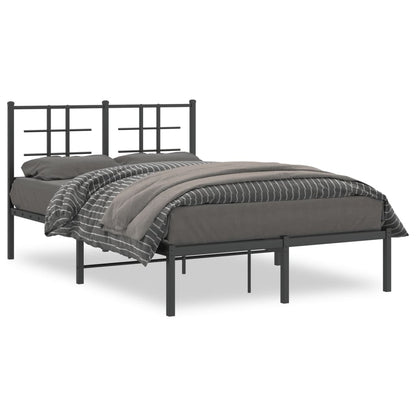 Giroletto con Testiera in Metallo Nero 120x190 cm | homemem39