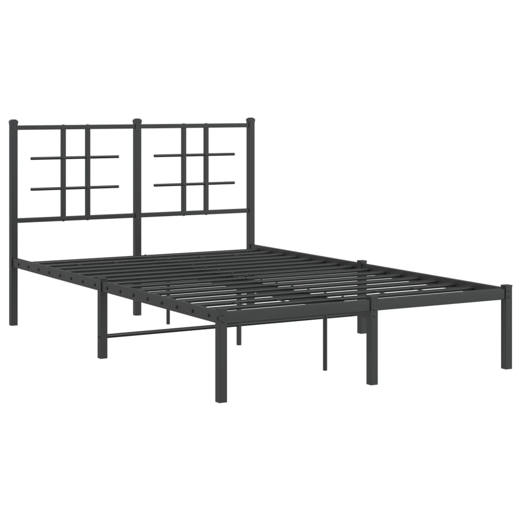Giroletto con Testiera in Metallo Nero 120x190 cm | homemem39
