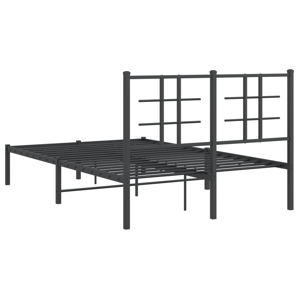 Giroletto con Testiera in Metallo Nero 120x190 cm | homemem39