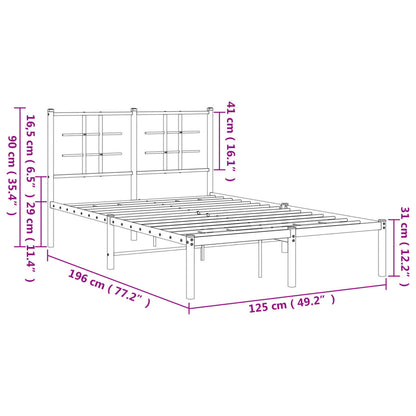 Giroletto con Testiera in Metallo Nero 120x190 cm | homemem39