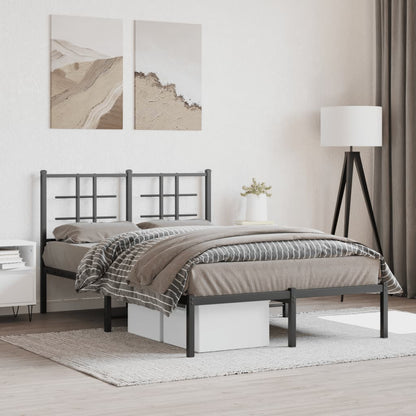 Giroletto con Testiera in Metallo Nero 120x190 cm | homemem39
