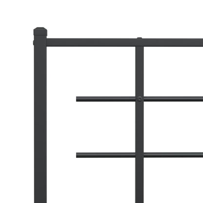 Giroletto con Testiera e Pediera Metallo Nero 75x190 cm