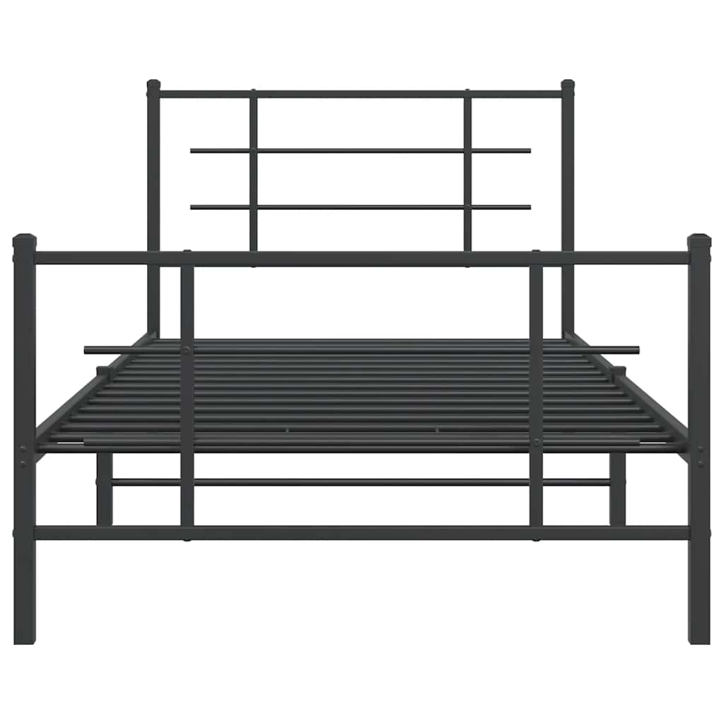 Giroletto con Testiera e Pediera Metallo Nero 107x203 cm | homemem39