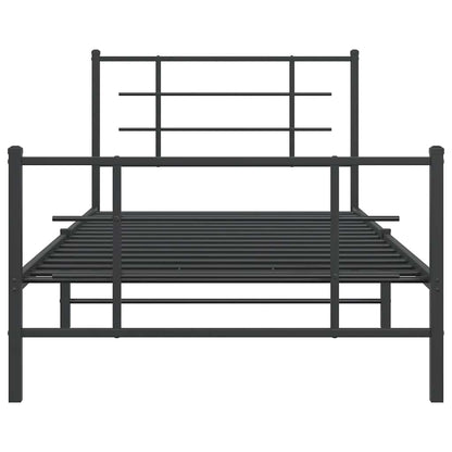 Giroletto con Testiera e Pediera Metallo Nero 107x203 cm | homemem39