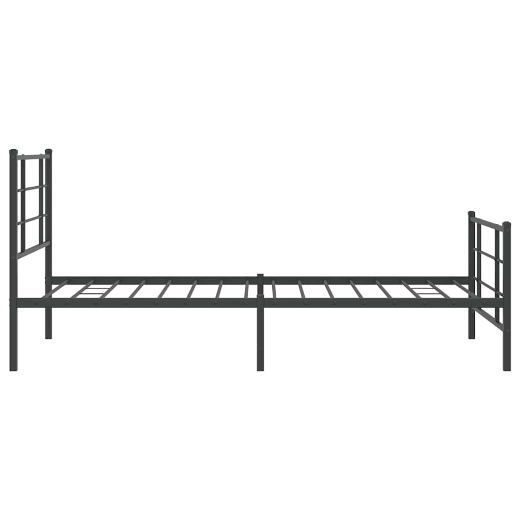 Giroletto con Testiera e Pediera Metallo Nero 107x203 cm | homemem39