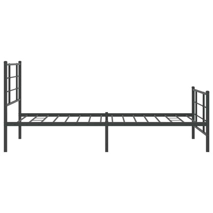 Giroletto con Testiera e Pediera Metallo Nero 107x203 cm | homemem39