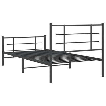 Giroletto con Testiera e Pediera Metallo Nero 107x203 cm | homemem39