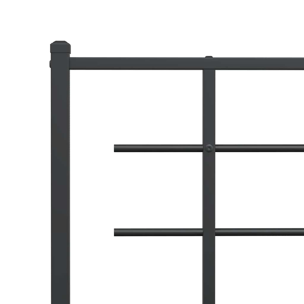 Giroletto con Testiera e Pediera Metallo Nero 107x203 cm | homemem39