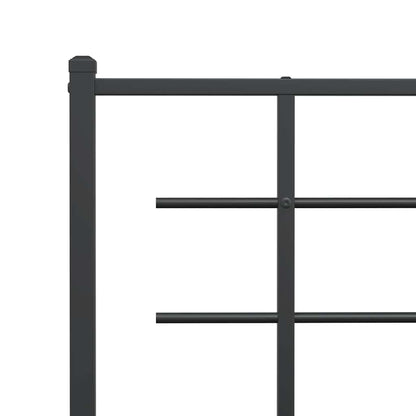 Giroletto con Testiera e Pediera Metallo Nero 107x203 cm | homemem39
