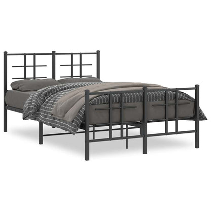 Giroletto con Testiera e Pediera Metallo Nero 120x190 cm | homemem39