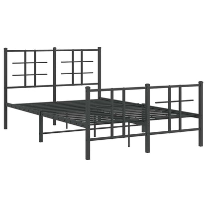 Giroletto con Testiera e Pediera Metallo Nero 120x190 cm | homemem39