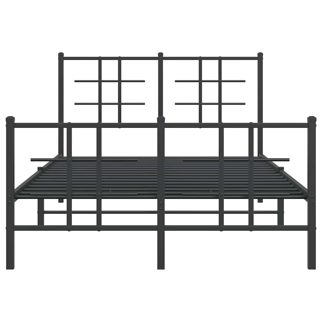 Giroletto con Testiera e Pediera Metallo Nero 120x190 cm | homemem39