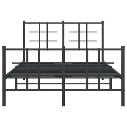 Giroletto con Testiera e Pediera Metallo Nero 120x190 cm | homemem39