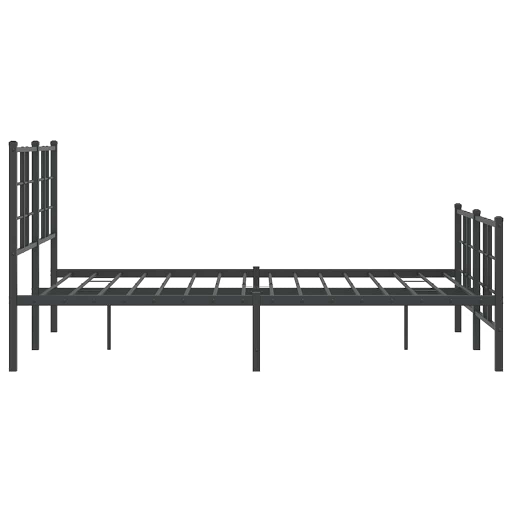 Giroletto con Testiera e Pediera Metallo Nero 120x190 cm | homemem39