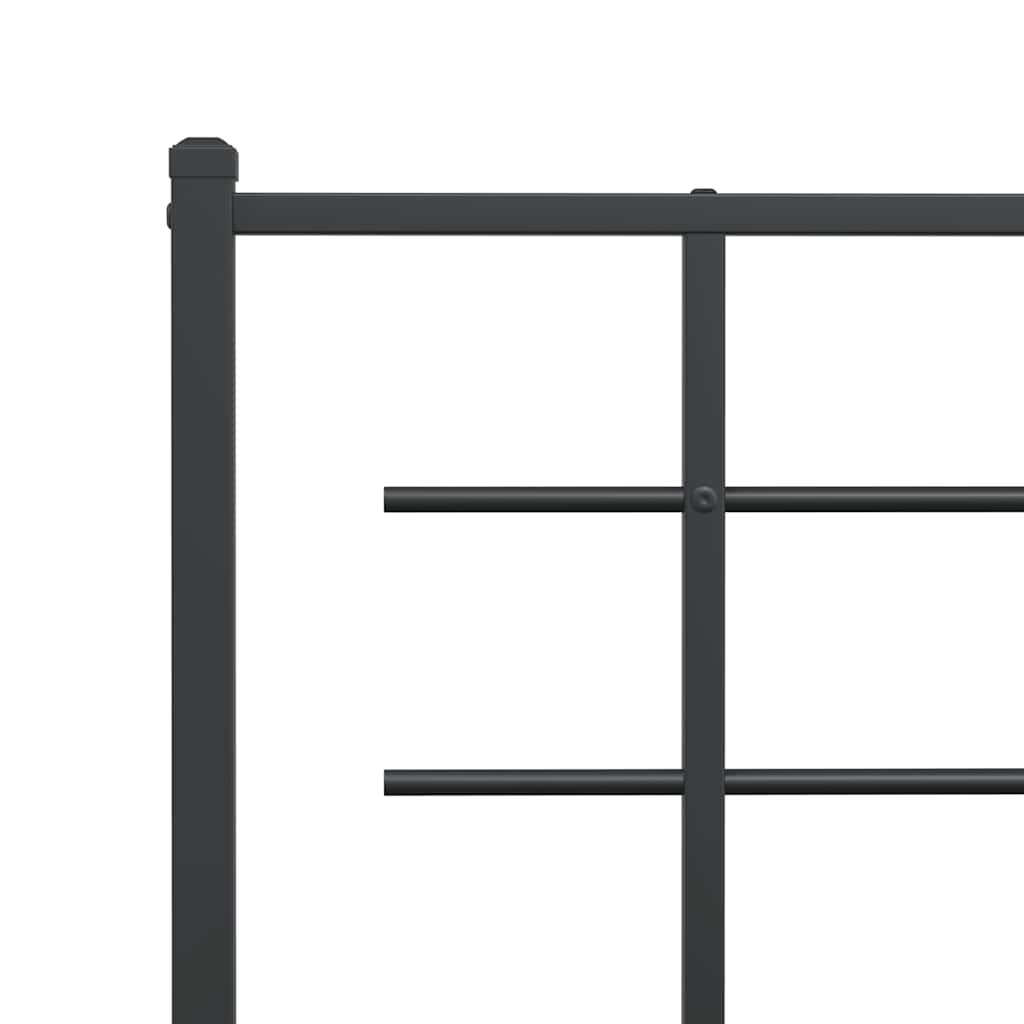 Giroletto con Testiera e Pediera Metallo Nero 120x190 cm | homemem39