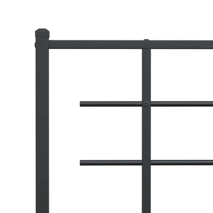 Giroletto con Testiera e Pediera Metallo Nero 120x190 cm | homemem39