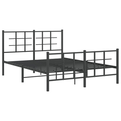Giroletto con Testiera e Pediera Metallo Nero 135x190 cm | homemem39