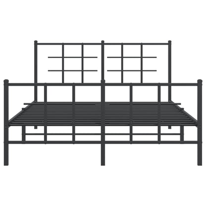Giroletto con Testiera e Pediera Metallo Nero 135x190 cm | homemem39