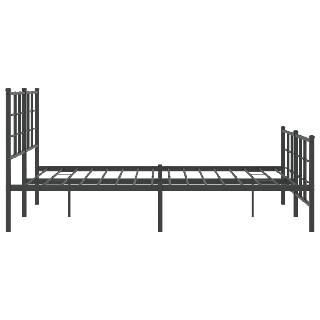 Giroletto con Testiera e Pediera Metallo Nero 135x190 cm | homemem39