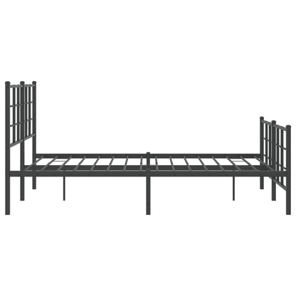 Giroletto con Testiera e Pediera Metallo Nero 135x190 cm | homemem39