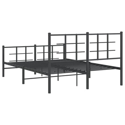 Giroletto con Testiera e Pediera Metallo Nero 135x190 cm | homemem39