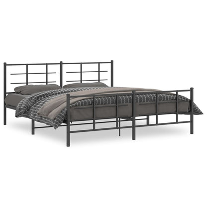 Giroletto con Testiera e Pediera Metallo Nero 183x213 cm | homemem39