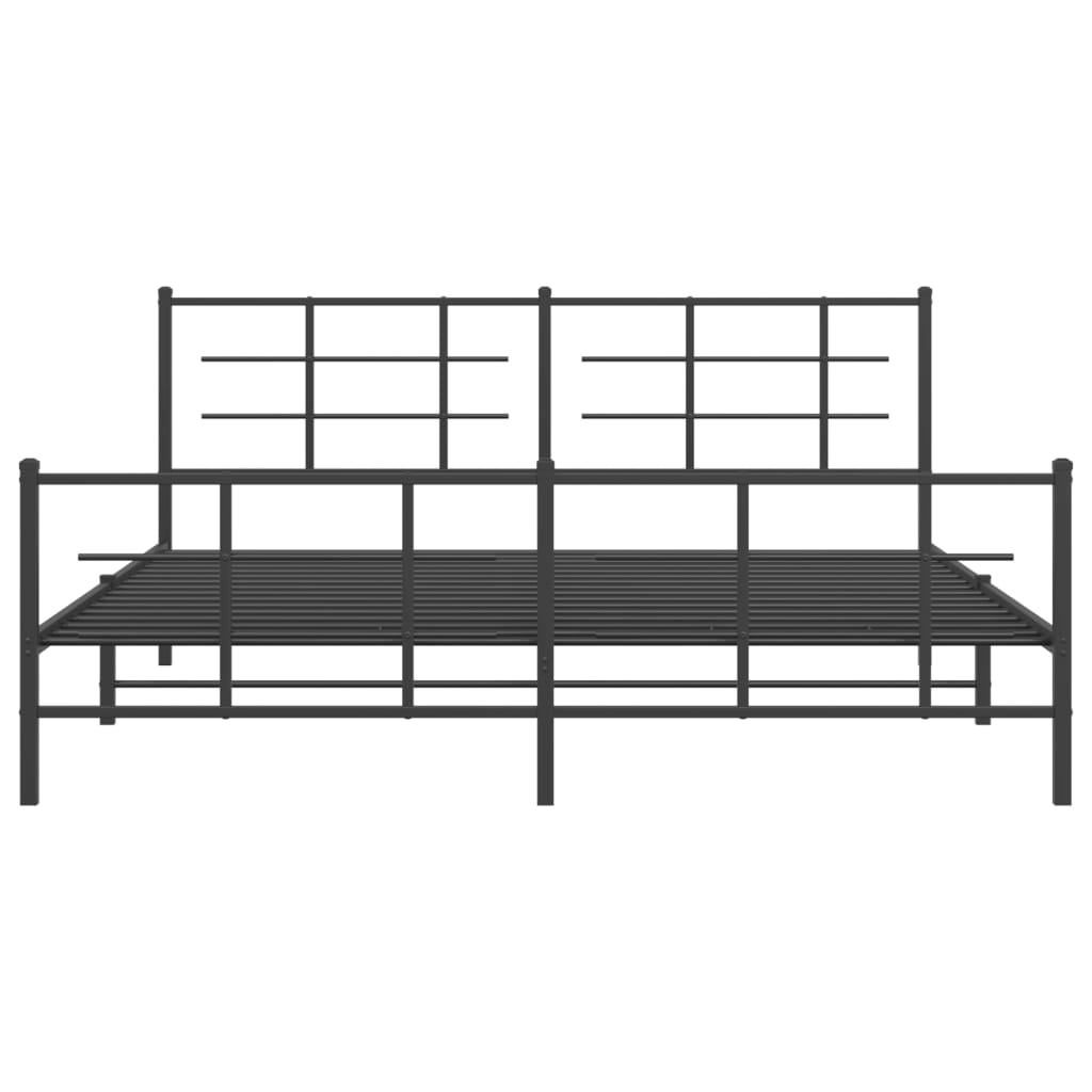 Giroletto con Testiera e Pediera Metallo Nero 183x213 cm | homemem39