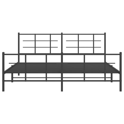 Giroletto con Testiera e Pediera Metallo Nero 183x213 cm | homemem39