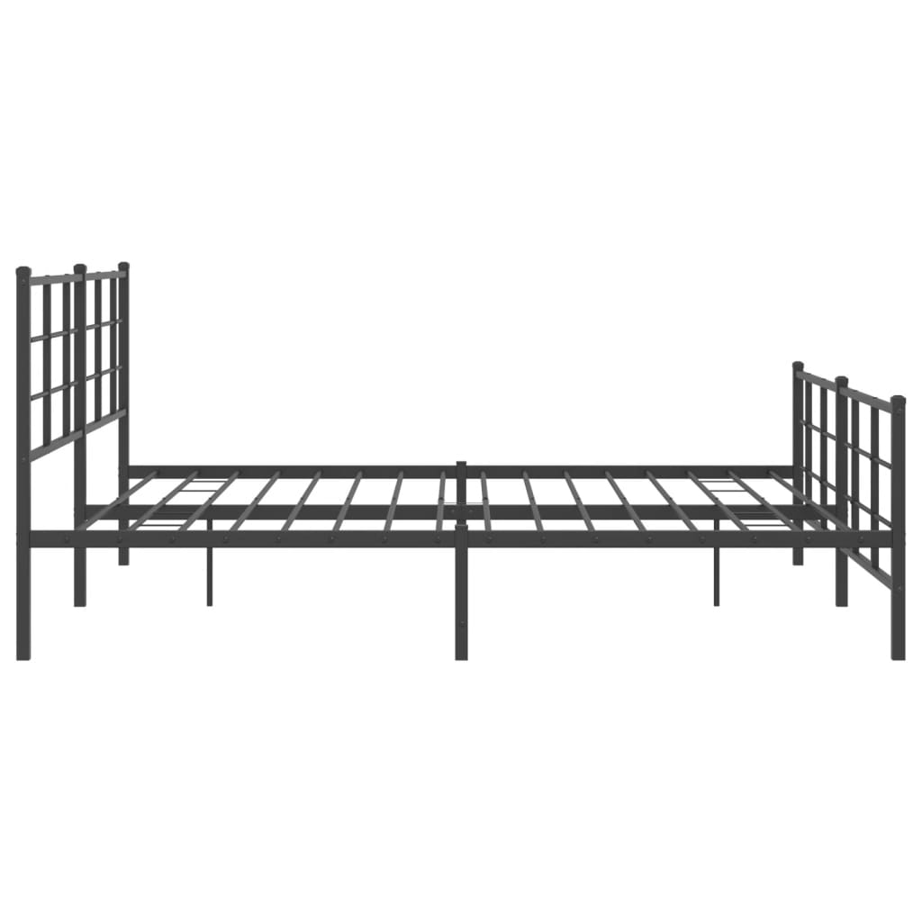 Giroletto con Testiera e Pediera Metallo Nero 183x213 cm | homemem39