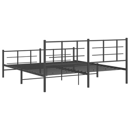 Giroletto con Testiera e Pediera Metallo Nero 183x213 cm | homemem39