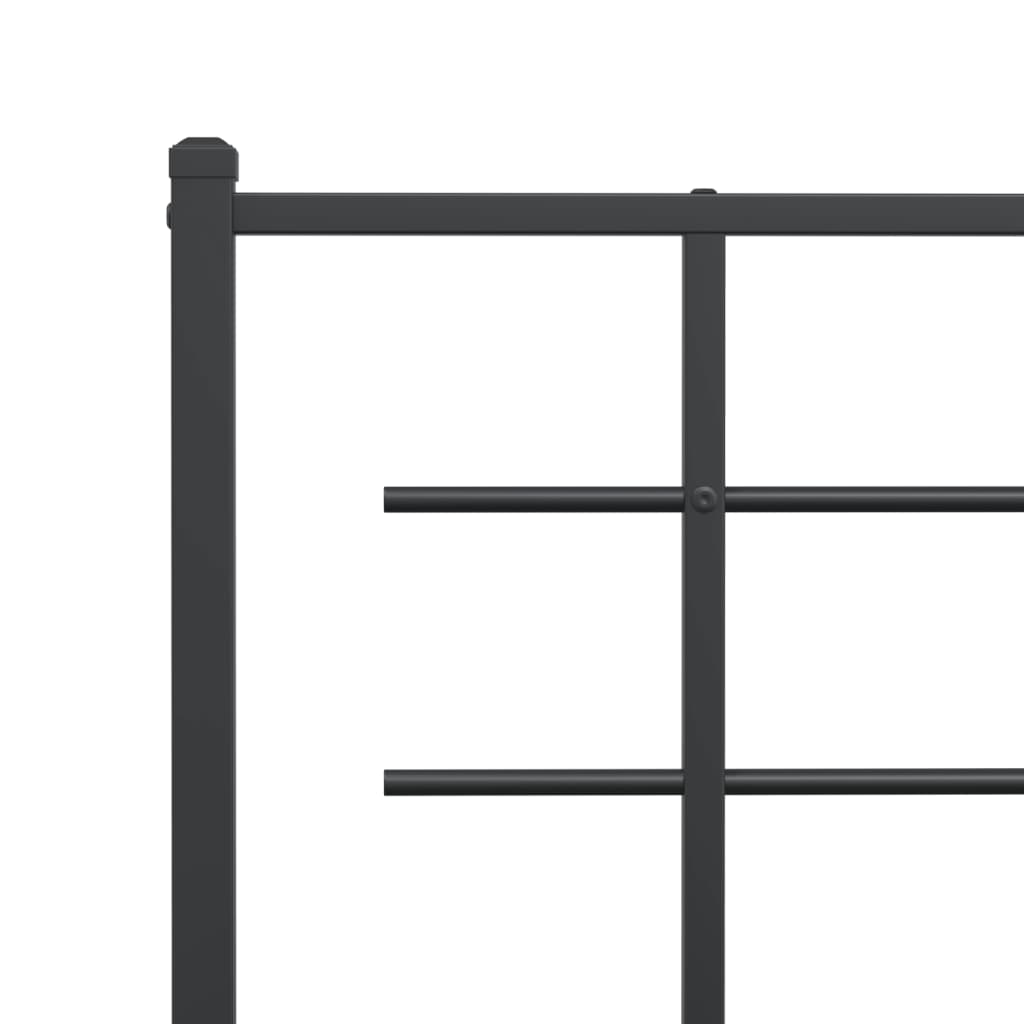 Giroletto con Testiera e Pediera Metallo Nero 183x213 cm | homemem39
